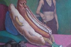Model, Hot Dog, and Cat
